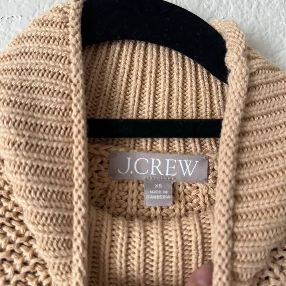 J. Crew Relaxed Rollneck Pullover Knit Sweater in Sandy Beach Size XS